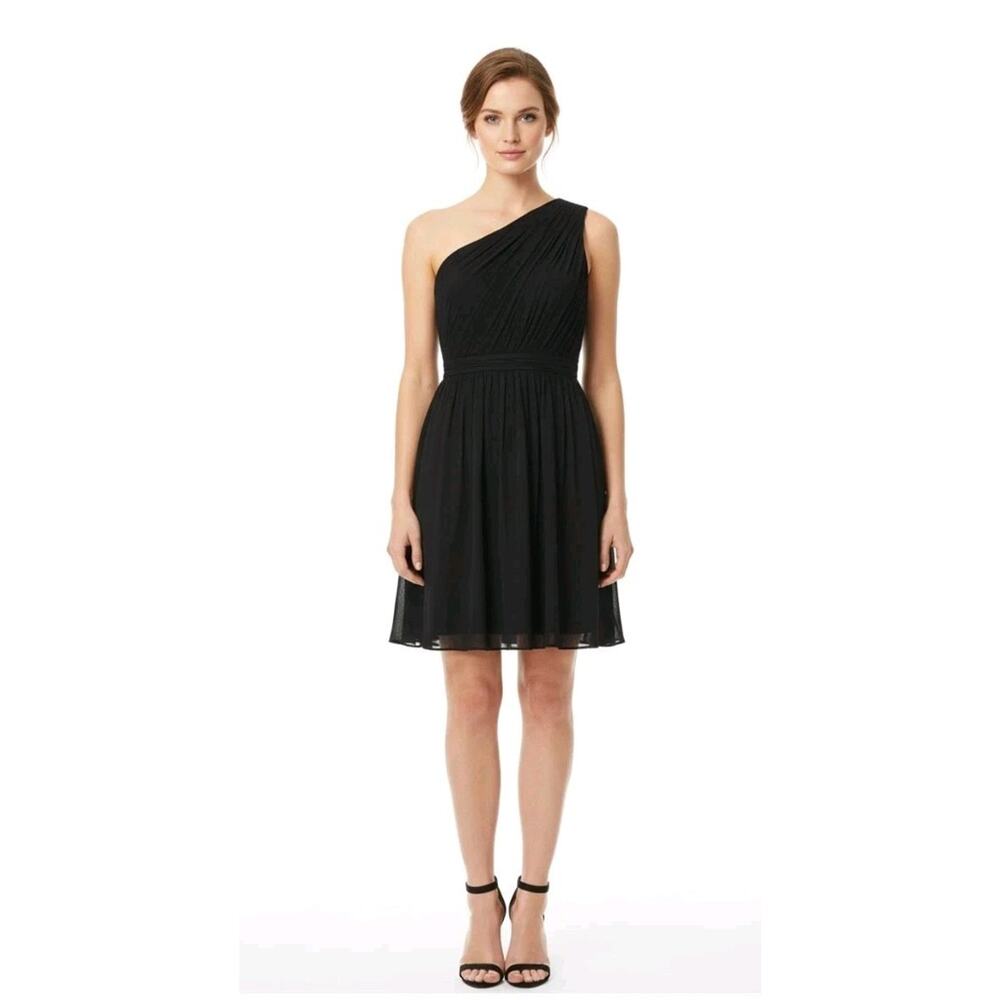 J. Crew NWT Kylie Silk Chiffon Asymmetric One Shoulder Black Dress Bridesmaid 16